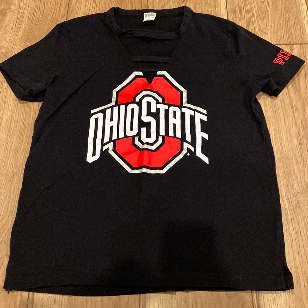 Ohio State PINK cutout tee Large